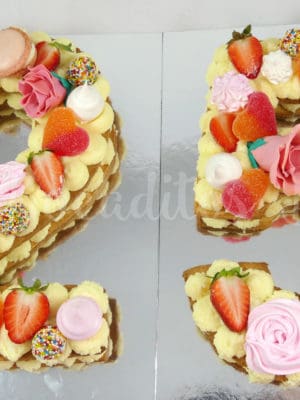 tarta letras y números número 25