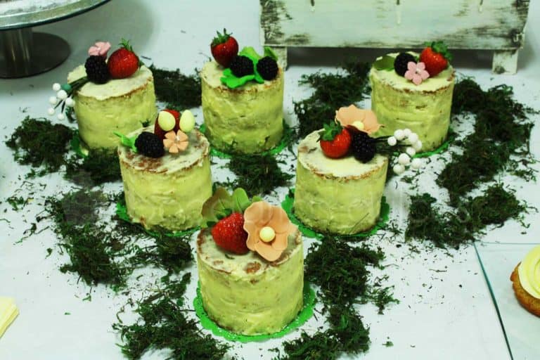 tartita individual con diseño desnudo con frutas
