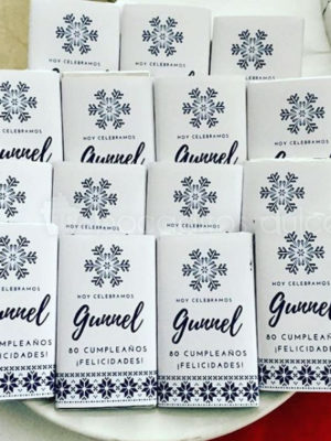 chocolatinas individuales personalizadas con logo y mensaje