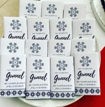 chocolatinas individuales personalizadas con logo y mensaje
