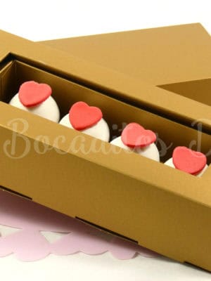 4 bolitas de tarta en cajita tipo lingote