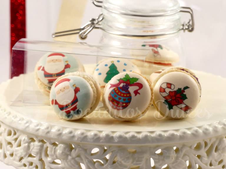 macarons con dibujos navideños