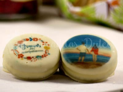oreo recubierta de chocolate blanco personalizada con imagen